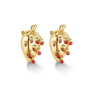 Hey Harper Strawberry Earrings Stainless Steel  14kt Gold PVD Waterproof NWT